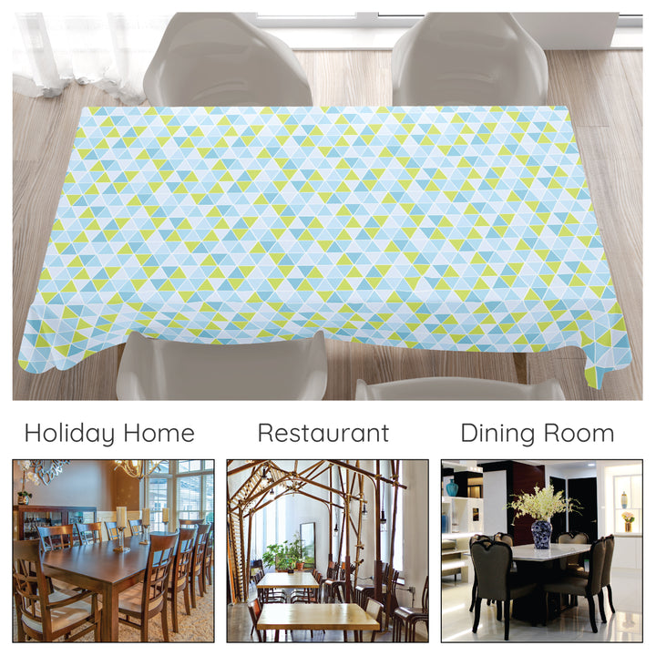 Cotton Triangles Aqua Table Cloth (Pack of 1)