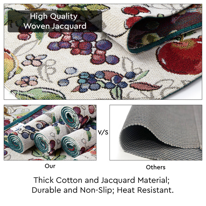 Cotton Fruit Table Runner+Placemat (Pack of 5)