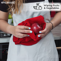 Cotton Red Kitchen Towel (Pack of 4)