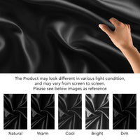 Satin Polyester Silk Black Fabric