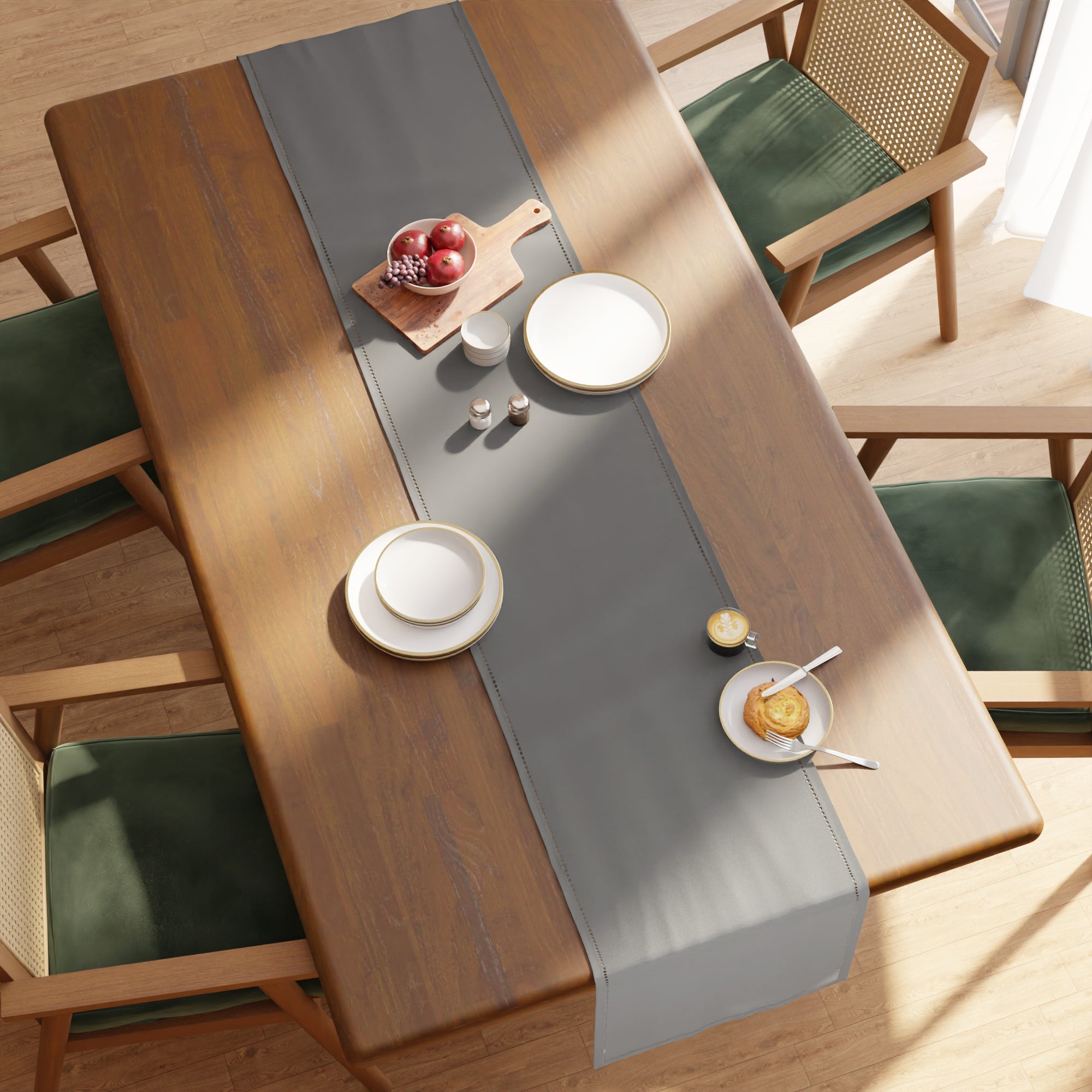 Cotton Grey Table Runner (Pack of 1)