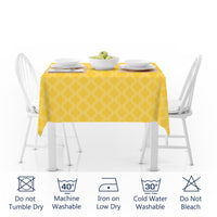 Polyester Yellow Trellis Table Cloth (Pack of 1)