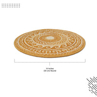 Cotton Mustard Mandala Print Placemat (Pack of 2)