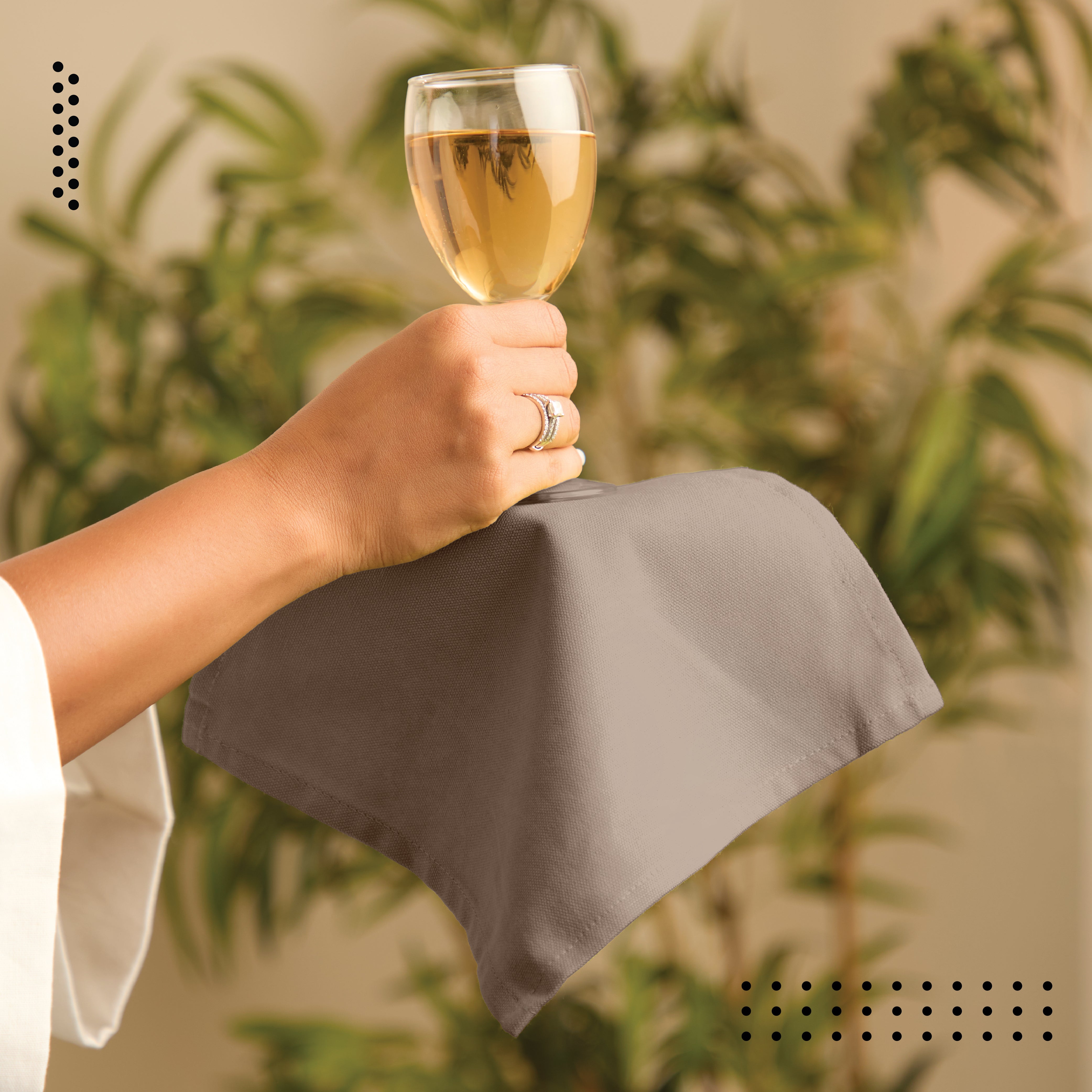 Cotton Taupe Table Napkins (Pack of 12)