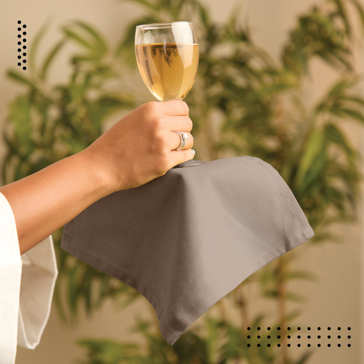 Cotton Taupe Table Napkins (Pack of 12)