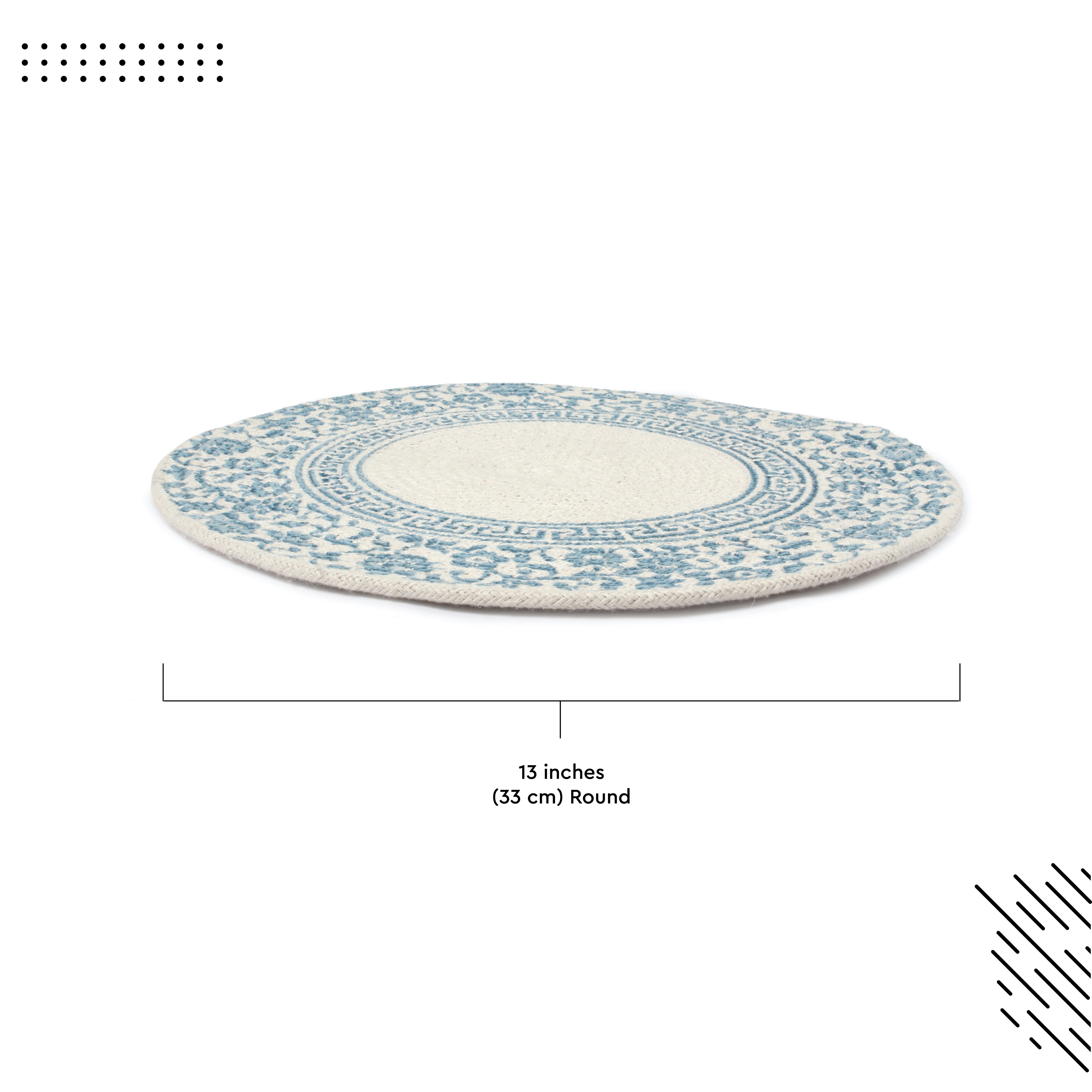 Cotton Printed Light Blue Placemat (Pack of 2)