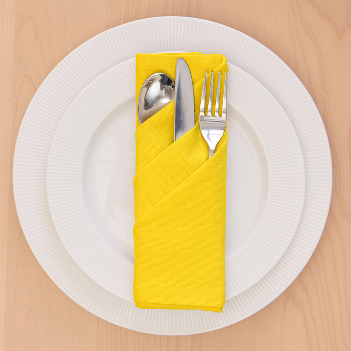 Cotton Sunbeam Yellow Table Napkins (Pack of 6)