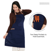 Cotton Scotch Blue Apron (Pack of 1)