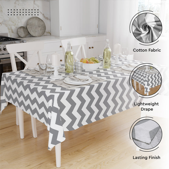 Cotton Zig Zag Table Cloth (Pack of 1)