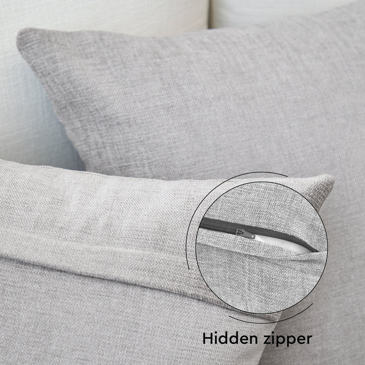 Chenille Solid Solid Light Grey Cushion Cover (Pack of 1)