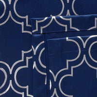Blackout Polyester Trellis Navy Curtain (Pack of 2)