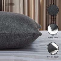 Jute Cherry Black Cushion Cover (Pack of 2)