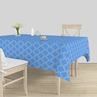Polyester Blue Trellis Table Cloth (Pack of 1)
