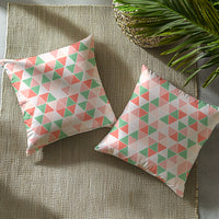 Micro Big Triangles Tomato Cushion Cover