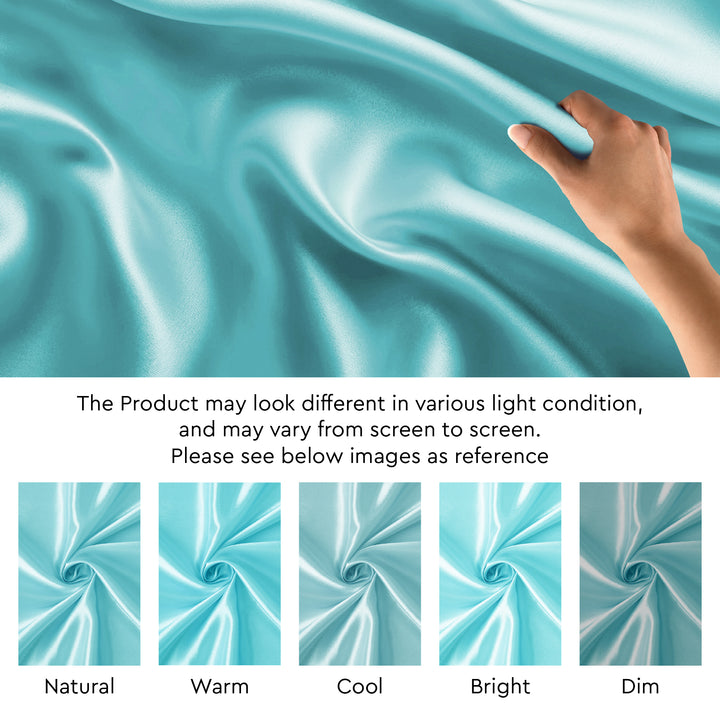 Satin Polyester Silk Turquoise Fabric