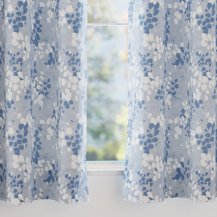 Blackout Polyester L2 Blue Curtain (Pack of 2)