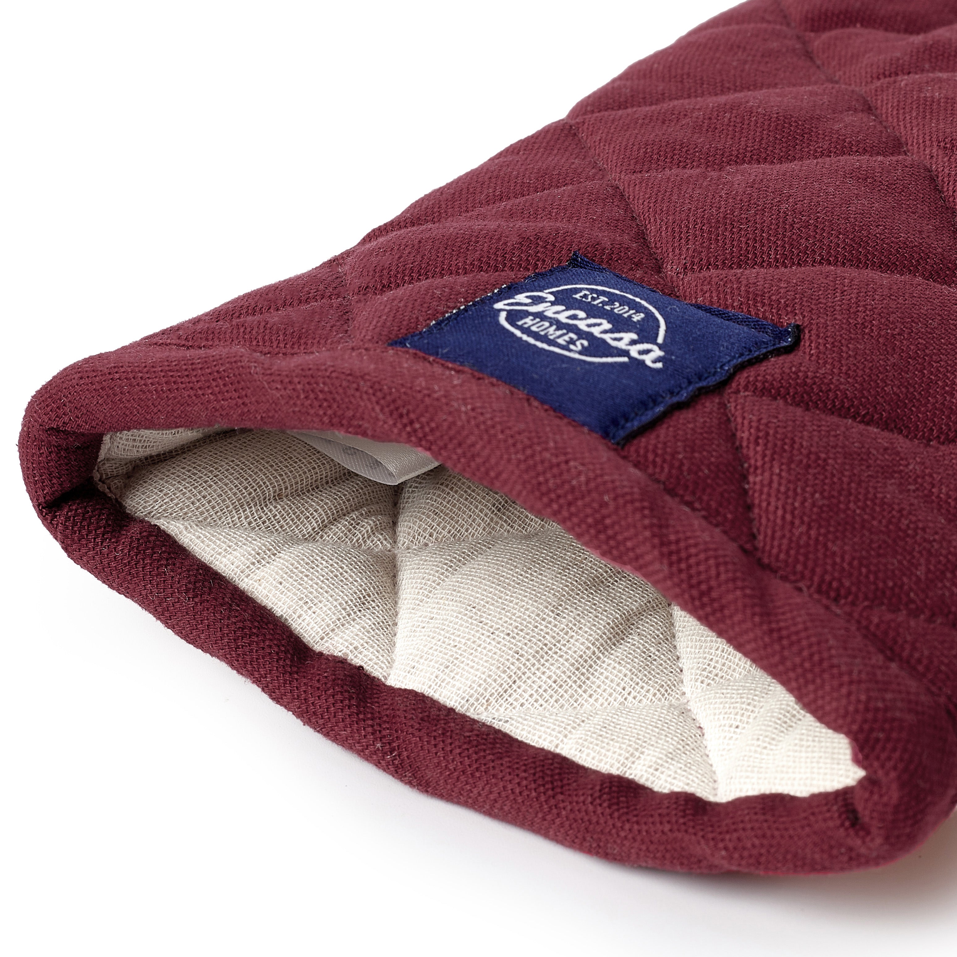 Cotton Maroon Oven Gloves (Pack of 2)