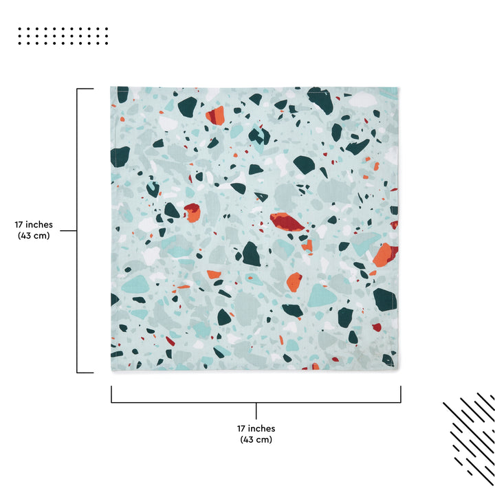 Cotton Terrazzo Mint Table Napkin