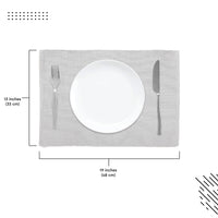 Ribbed Cotton Light Grey Placemat (Pack of 6)