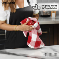 Cotton Buffalo Red Checks Kitchen Towel (Pack of 4)