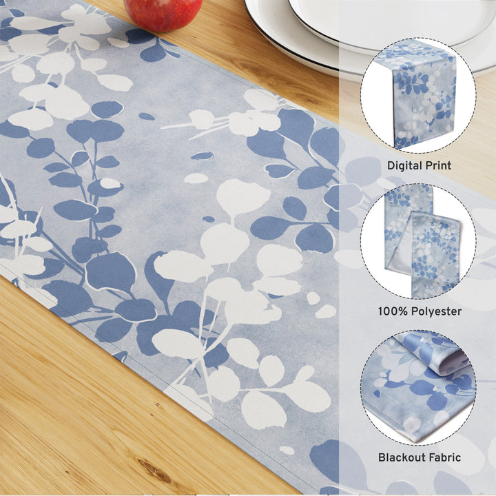 Blackout Polyester L2 Blue Table Runner (Pack of 1)