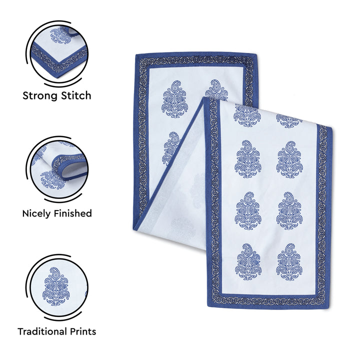 Cotton Indigo-01 Table Runner (Pack of 1)