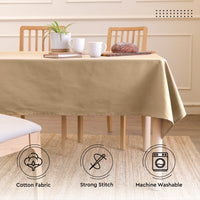 Cotton Light Beige Table Cloth (Pack of 1)