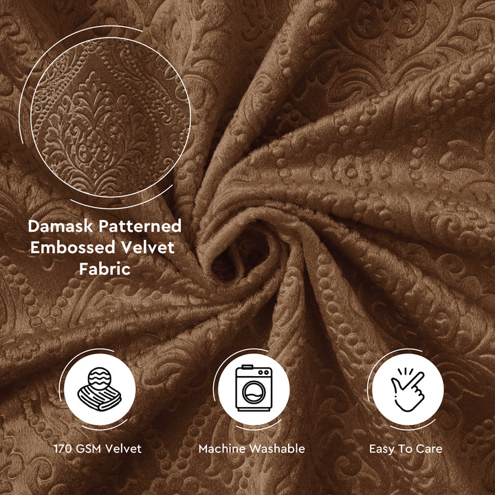 Embossed Velvet Coffee Fabric