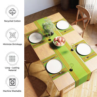 Cotton Ladder Green Table Runner (Pack of 1)