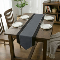 Cotton Black & Denim Table Runner (Pack of 1)