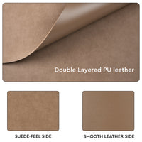 2 Sided Leather Taupe Placemat + Coaster