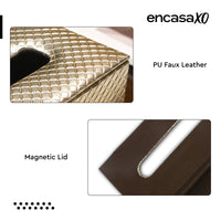 PU Leather Light Gold Tissue Box (Pack of 1)