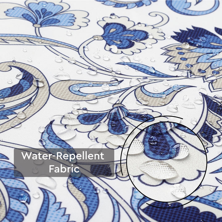Polyester Chintz Blue Cushion Cover (Pack of 2)