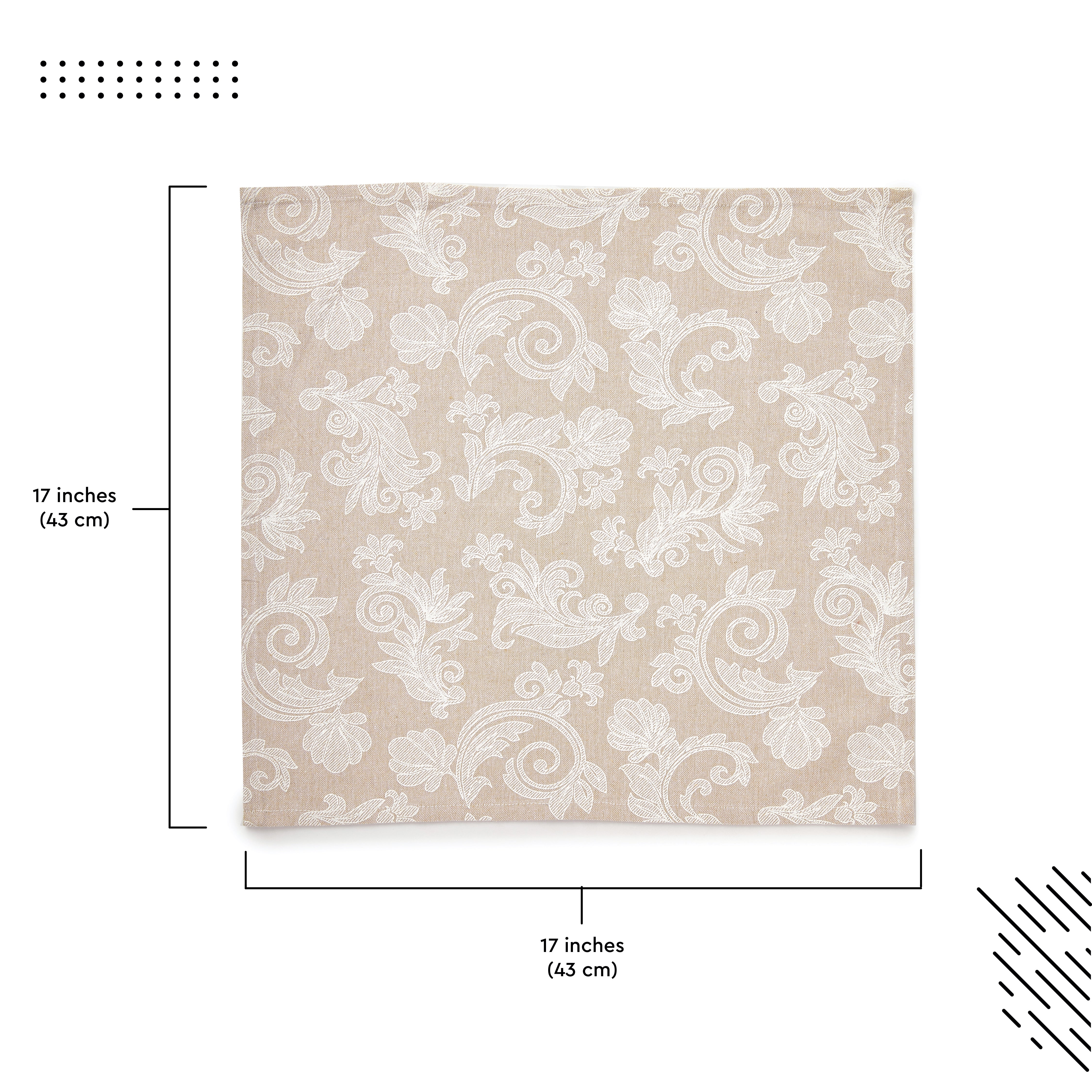 Cotton Beige Table Napkins (Pack of 6)