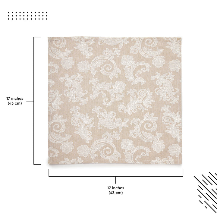 Cotton Beige Table Napkins (Pack of 6)