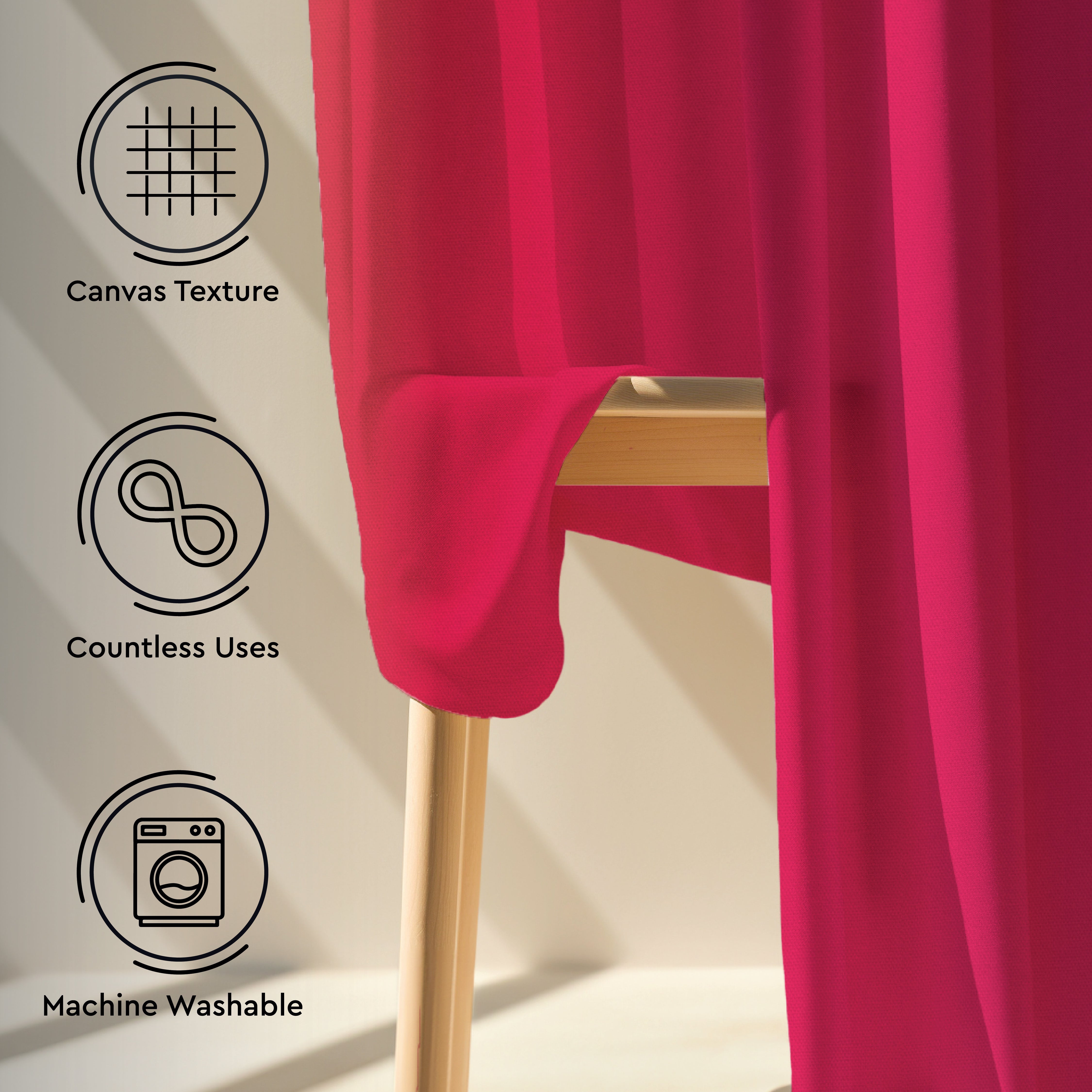 Canvas Hot Pink Curtain (Pack of 1)