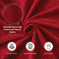 Embossed Velvet Red Fabric