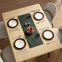 PVC Leather Green Table Runner