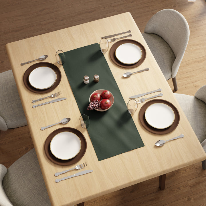 PVC Leather Green Table Runner