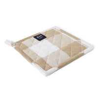Cotton Buffalo Beige Checks Pot Holders (Pack of 2)