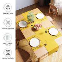 Ribbed Cotton Yellow Table Runner (Pack of 1)