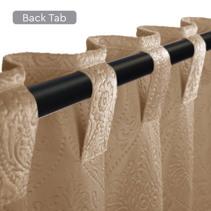 Embossed Velvet Beige Curtain