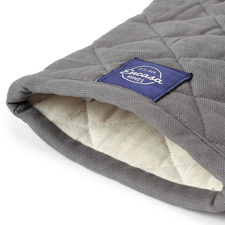 Cotton Grey Oven Gloves (Pack of 2)