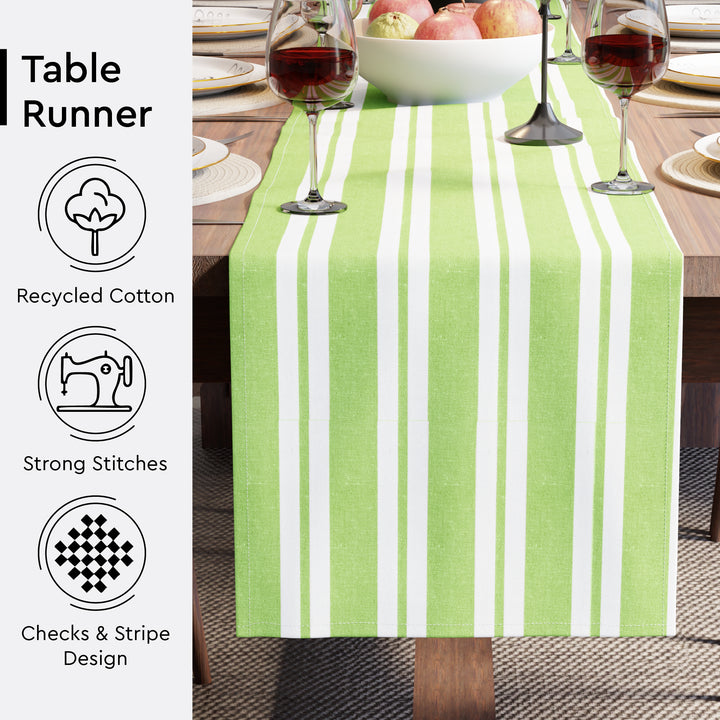 RC Yarn-Dyed Franca Lime Stripes Table Runner (Pack of 1)