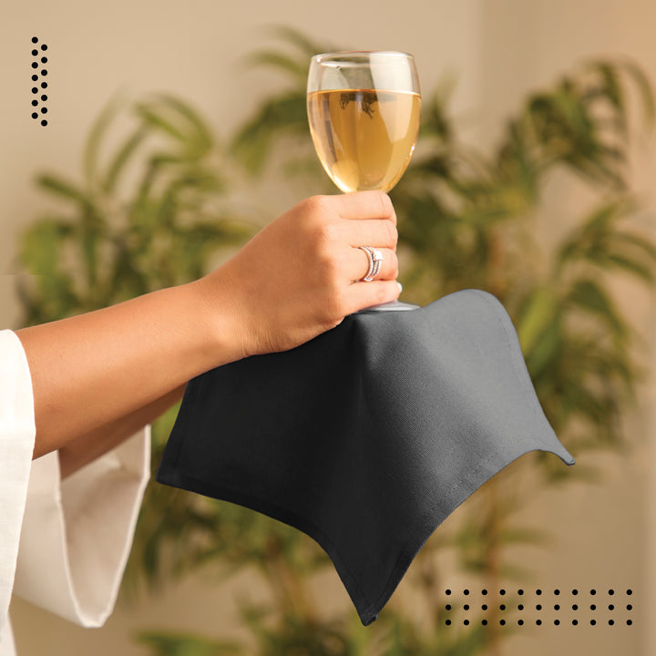 Cotton Charcoal Grey Table Napkins (Pack of 12)