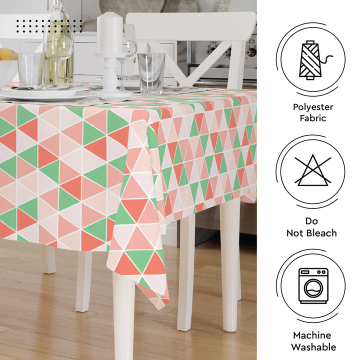 Polyester Big Triangles Tomato Table Cloth (Pack of 1)