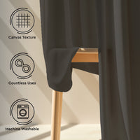 Canvas Charcoal Grey Curtain (Pack of 1)