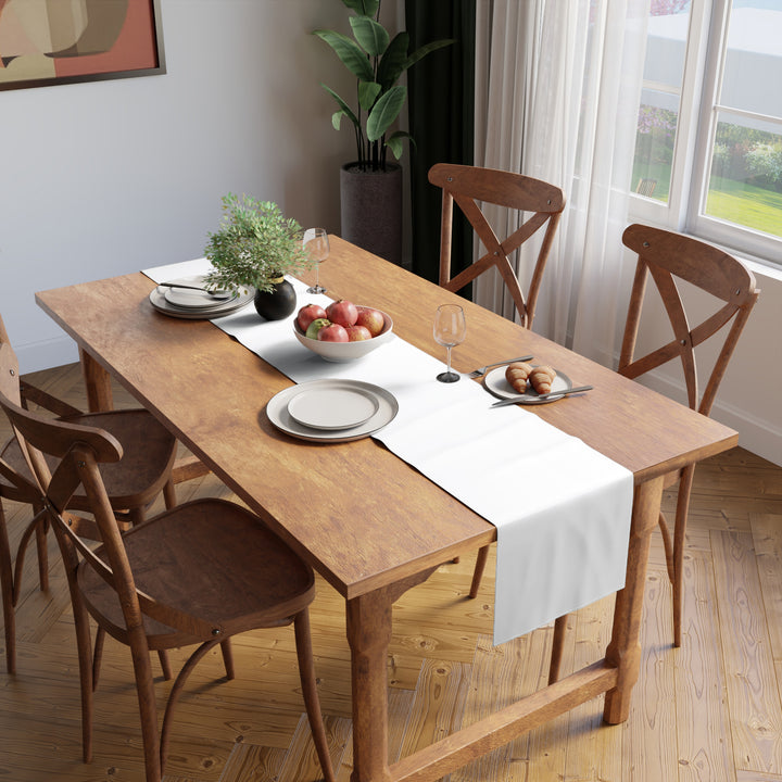 Spun Polyester White Table Runner (Pack of 1)
