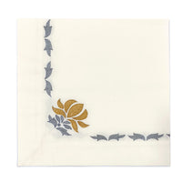 Damask Cotton Festive Gold & Silver Table Napkin (Pack of 6)