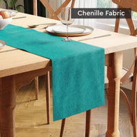 Chenille Turq Blue Table Runner